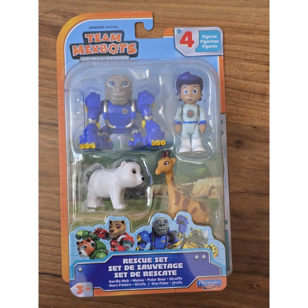 Team Mekbots Animal Rescue Mateo Mini Figure Rescue 4 Pc Set Playmates 56517